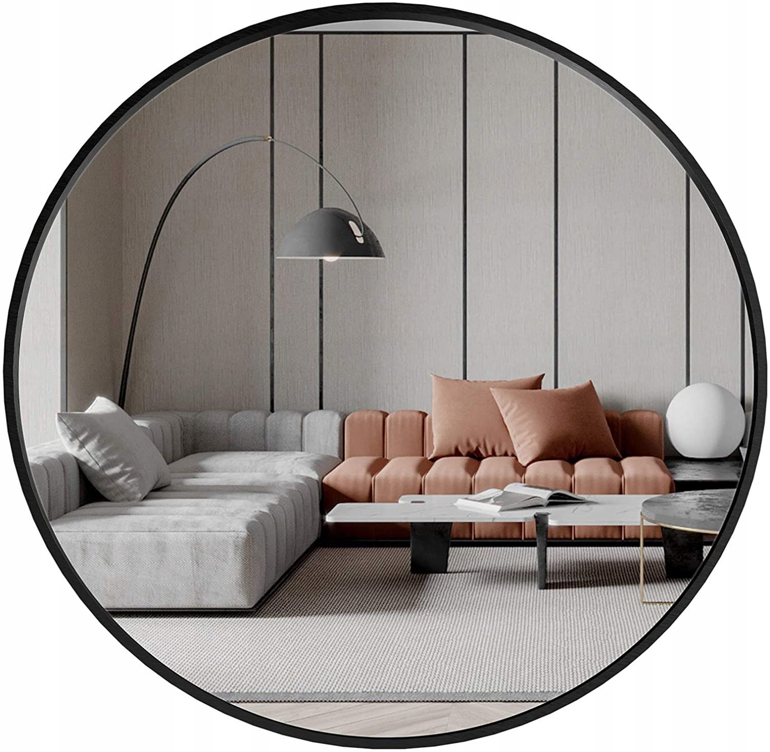 

Lustro Okrągłe Ścienne Loft Metalowa Rama 60 CM