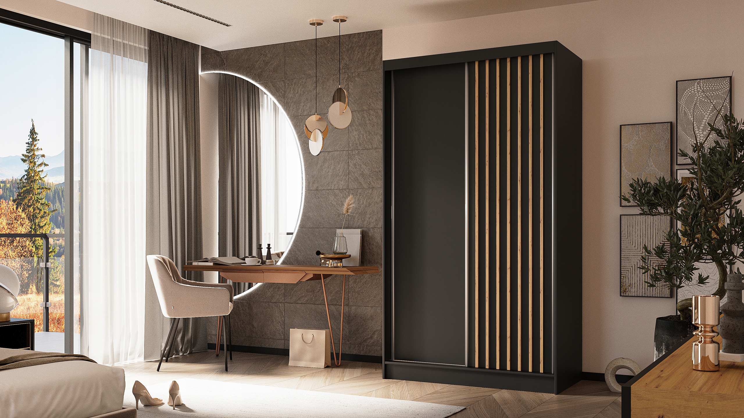 Szafa LAMEL 120 bez lustra Szerokość mebla 120 cm