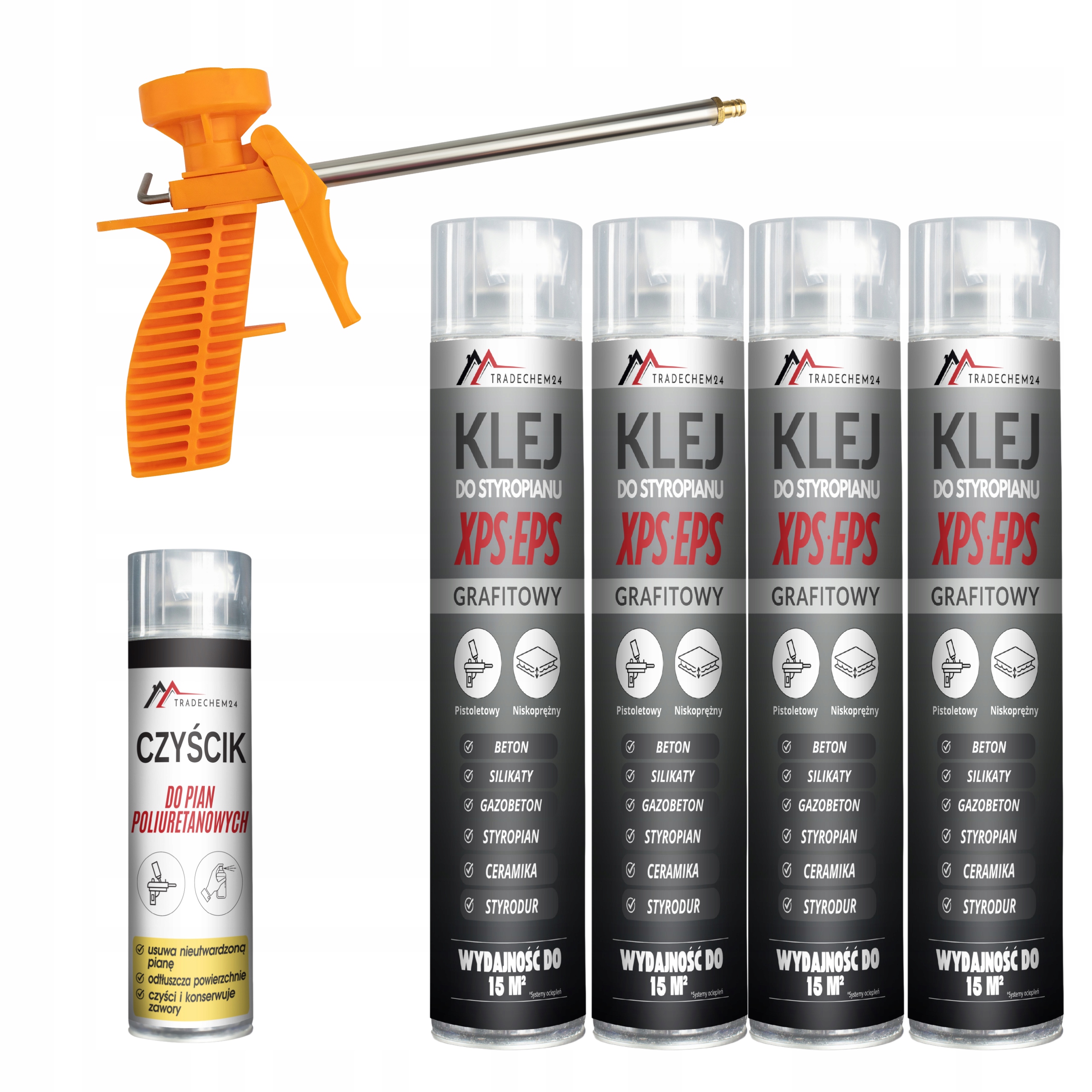 Pěnová Pěna Grafitové Lepidlo Na Polystyren 4 Ks Lepidlo Pěna Čistič Pistole