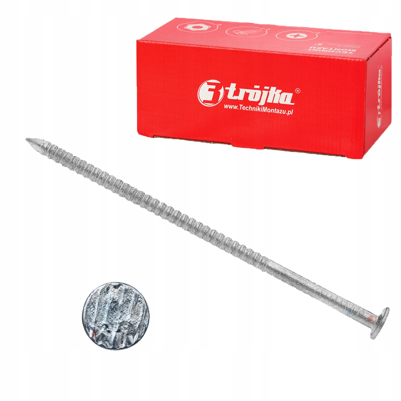 Gwoździe pierścieniowe Trojka 90 725 szt. 5 kg