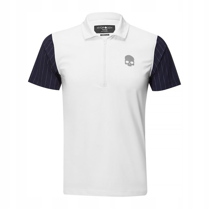 Tričko Hydrogen Tech Zipped Polo Men White/blue XL