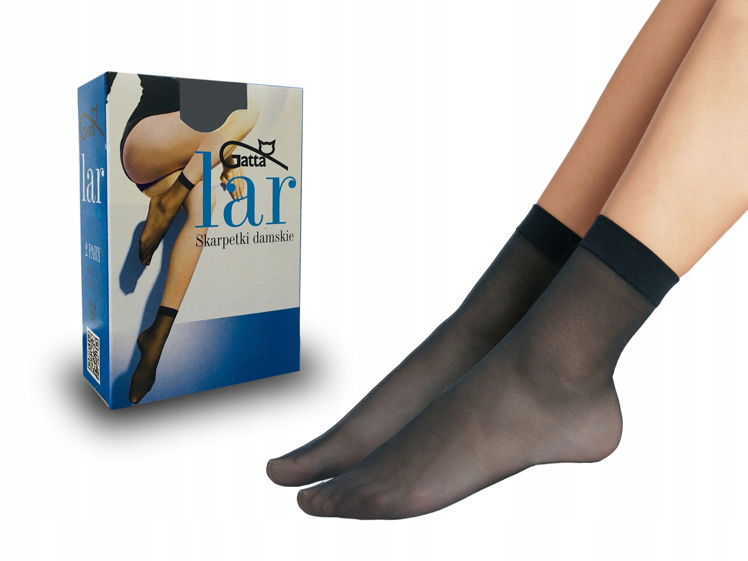 

Gatta Lar skarpetki, 15 den, 2 pary, lycra, grafit