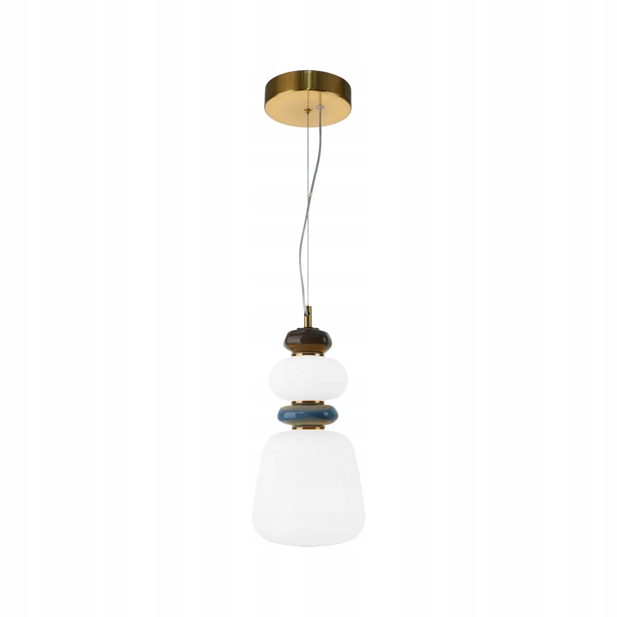 Závesná lampa Evans Italux Led 12W zlatá, sklenené tienidlá, keramická