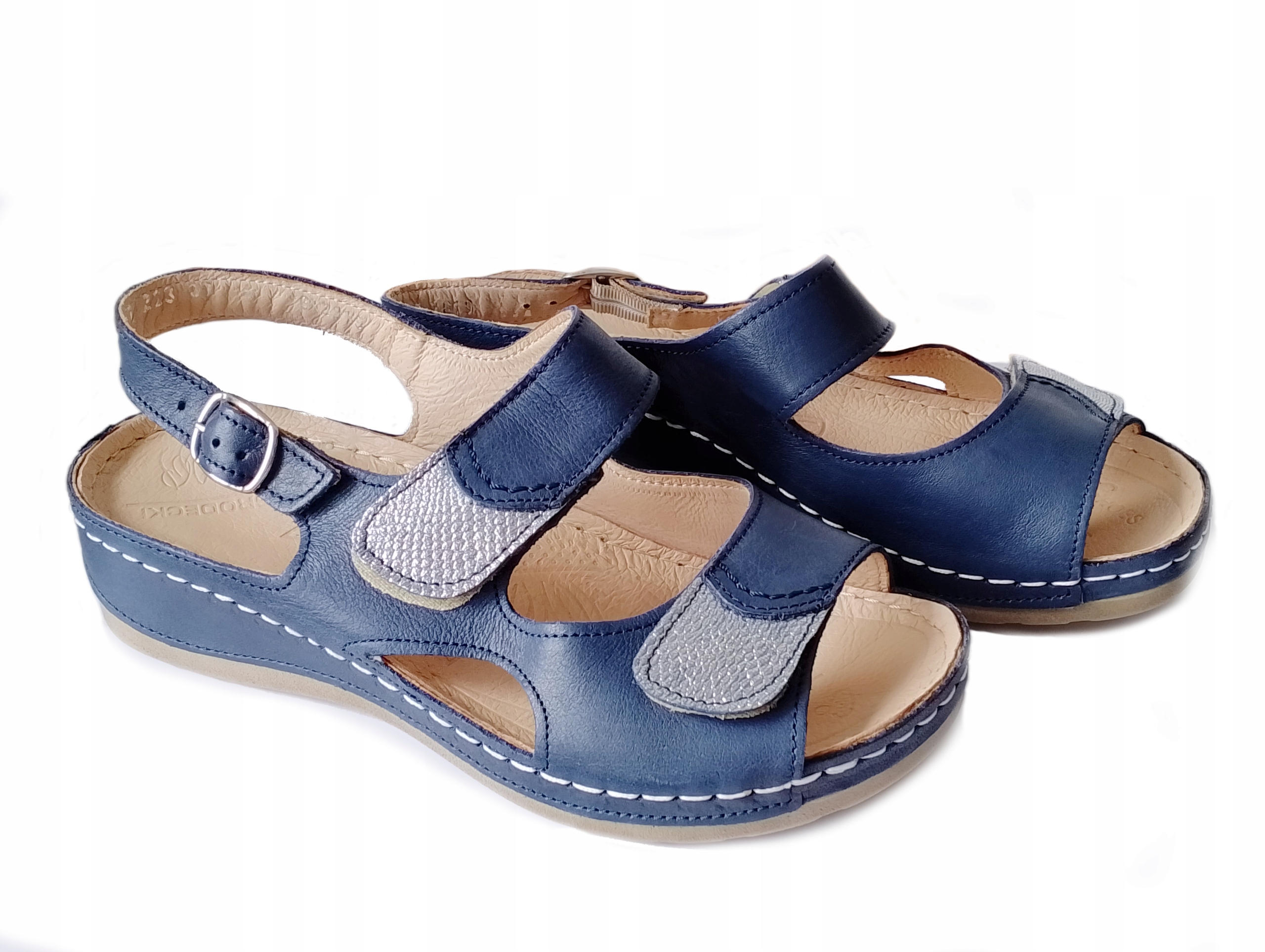 Grodecki 1223 sandálky Polské modré 41 Kůže Nat