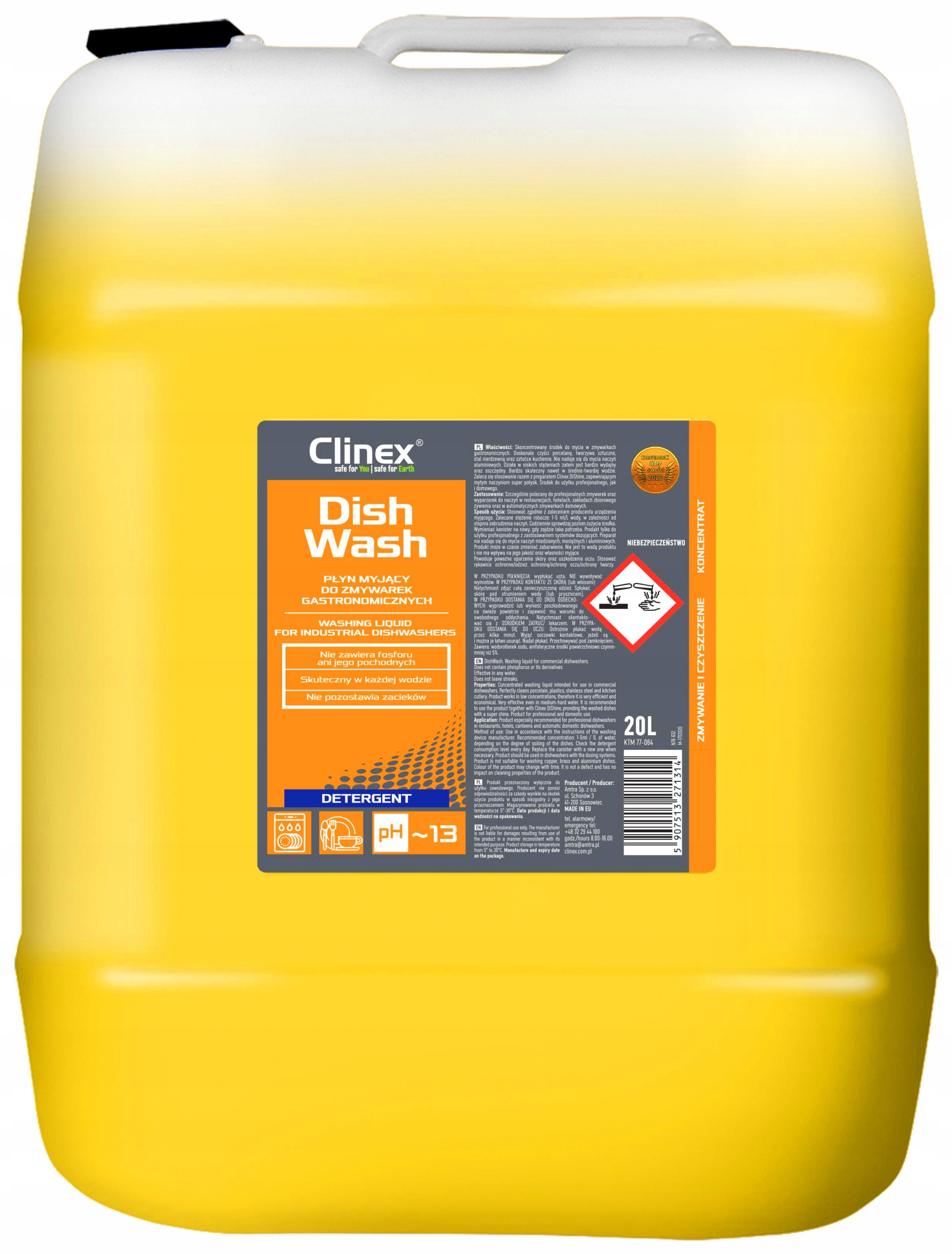 

Clinex Dishwash Płyn Myjący Do Zmywarek 20L