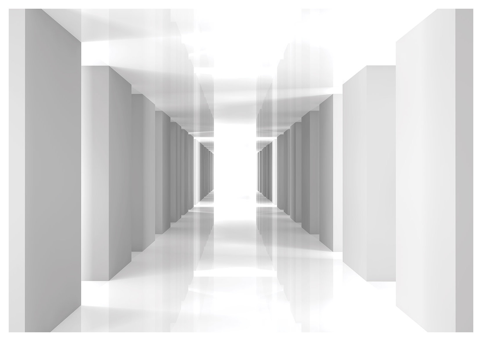 Tapeta Bílý tunel perspektiva minimalismus moderní 416x254 vinylová lepidlo