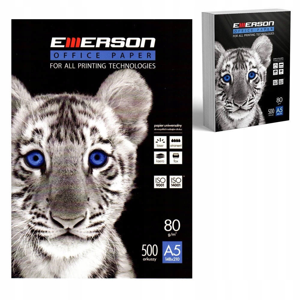 

Papier ksero biały drukarki A5 80g 500ark Emerson