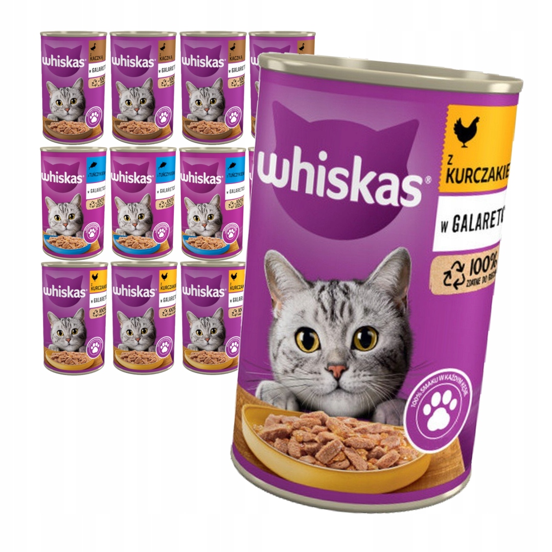 Levně Whiskas Adult konzerva 12x400g Mokré Krmivo Pro Kočky Mix Chutí v želé