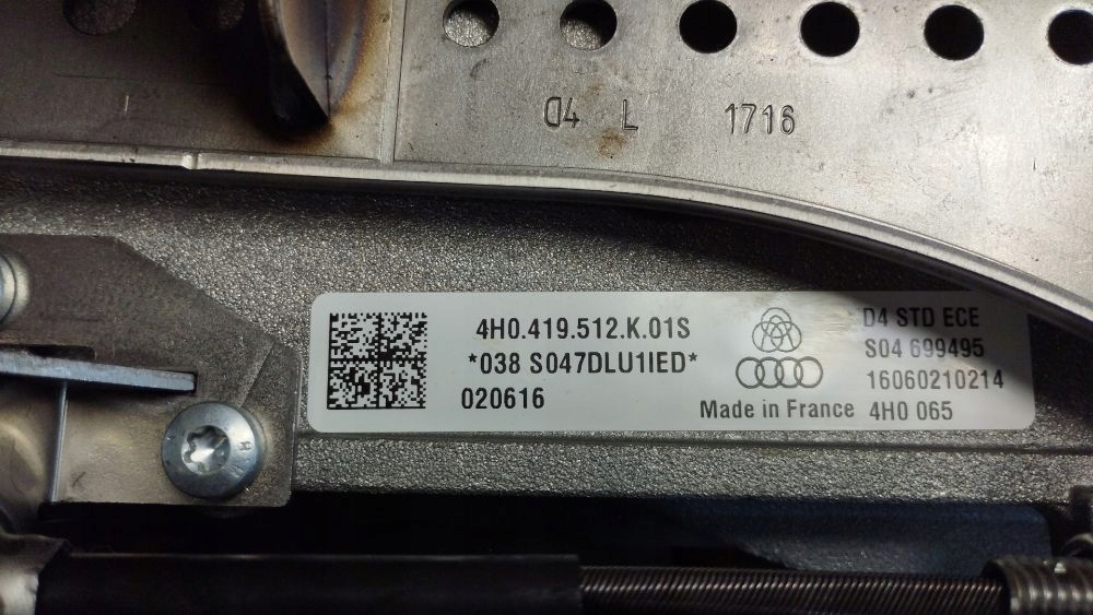 Audi A8 D4 4H steering wheel rod electrical 4H0419512K