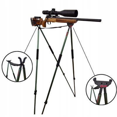 Lovecký pastorál Kračka 4 nohy 2 opěrné body stabilní Zelená-CELNA