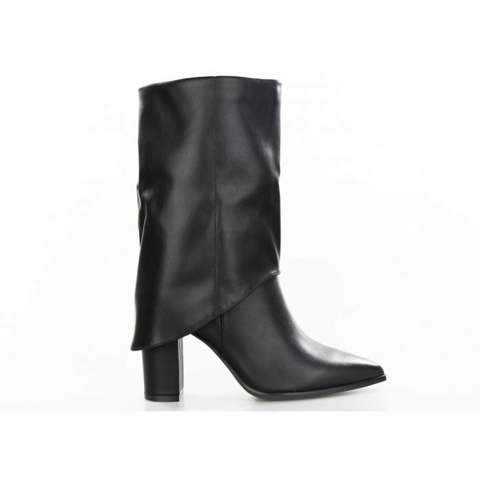 Černé Kotníkové Boty, Ohrnutý Svršek, Módní, Špičatý 39