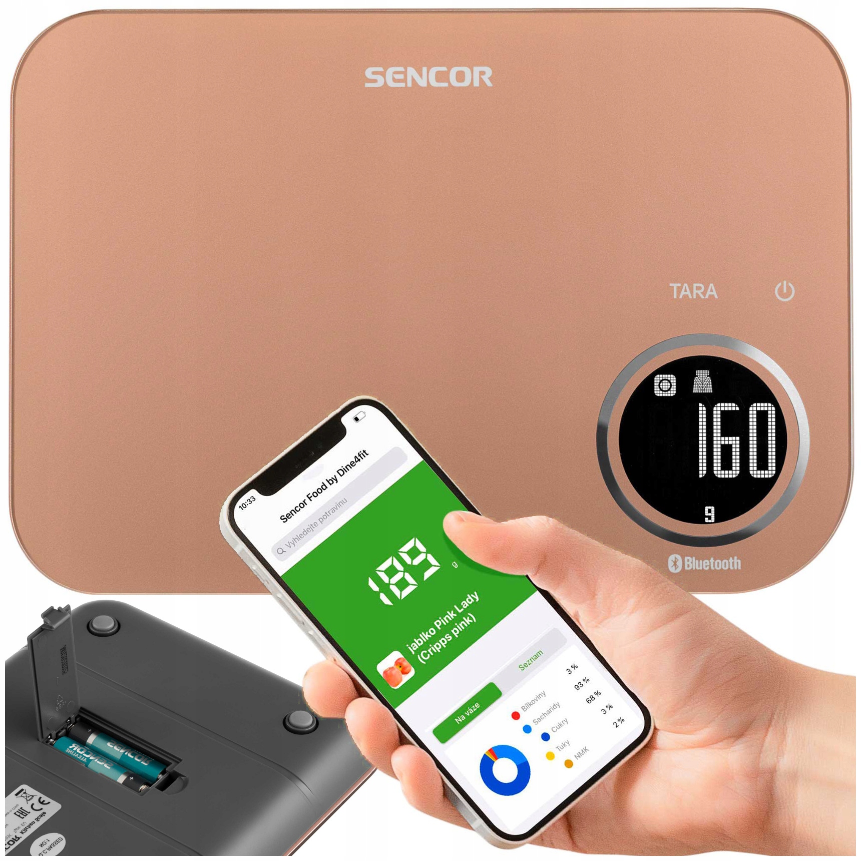 Elektroniczna Waga Kuchenna Inteligentna Z Bluetooth Sencor 8 Kg Aplikacja
