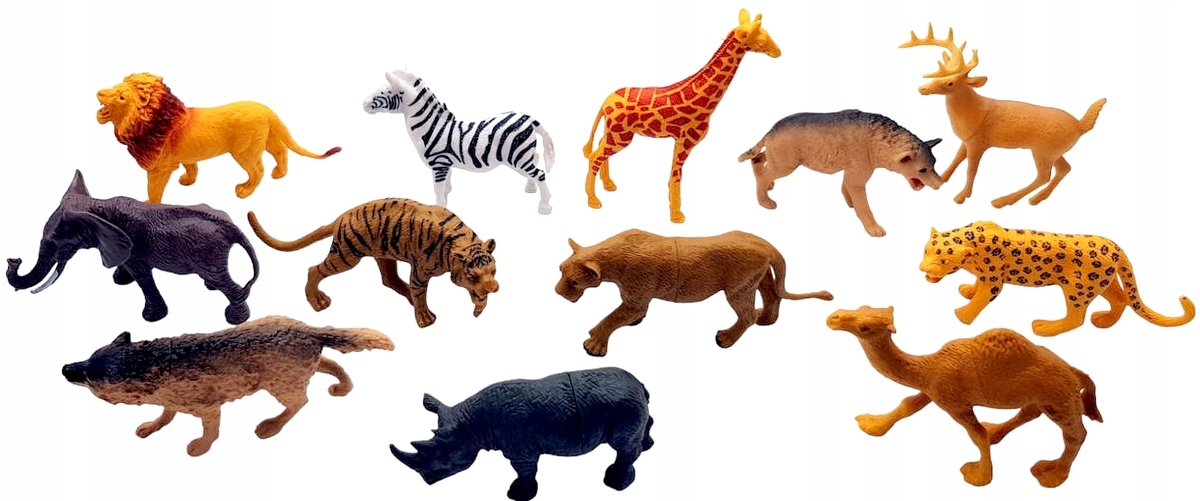 Dzikie zwierzęta Safari Wild life Duży Zestaw różne Figurki Pudełko Marka NORIMPEX