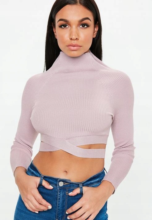 

162A* Missguided Bluzka Damska Prążkowana Róż 36