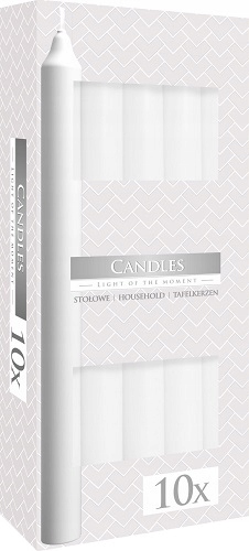 

Świece stołowe proste zestaw 10 szt. białe 2cm 7h