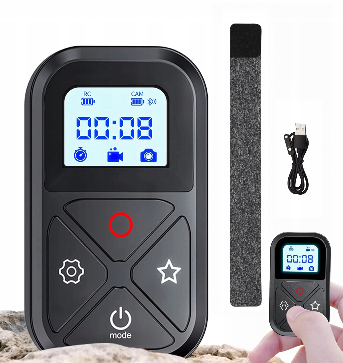 Bezdrátový Bt dálkový ovladač pro kamery GoPro Hero 12 11 10 9 8