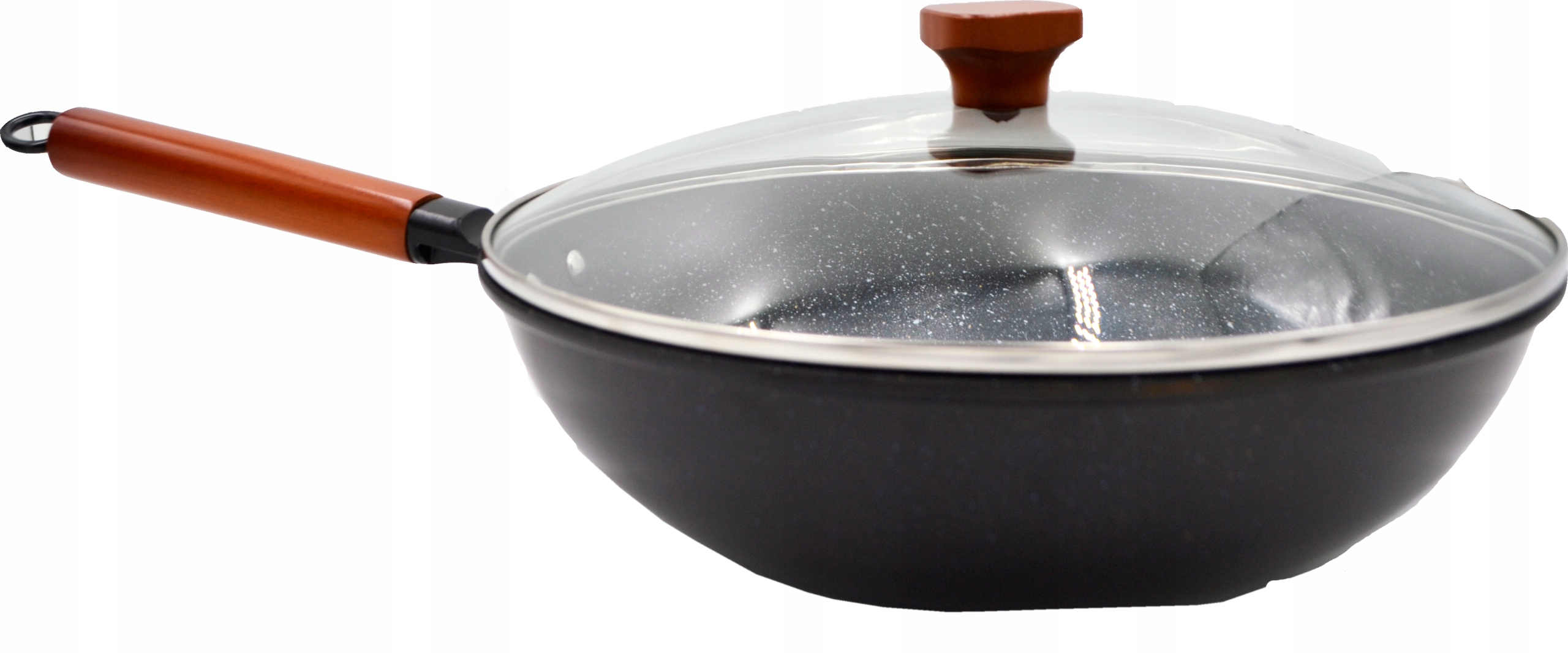 PATELNIA WOK 33CM STALOWY CHIŃSKI GŁEBOKI Z PRZYKRYWKĄ DO DAŃ AZJATYCKICH Marka Exxent