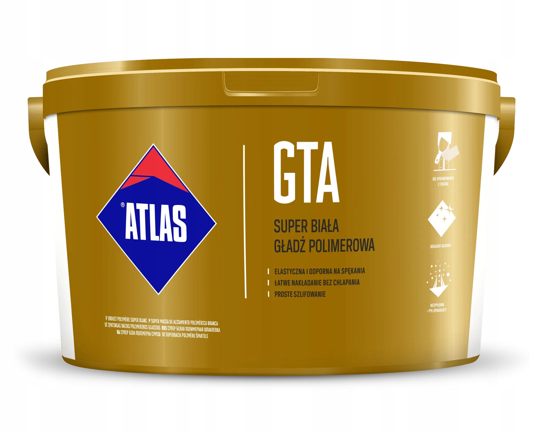 Gładź szpachlowa polimerowa Atlas Gta biała elastyczna masa 25 kg