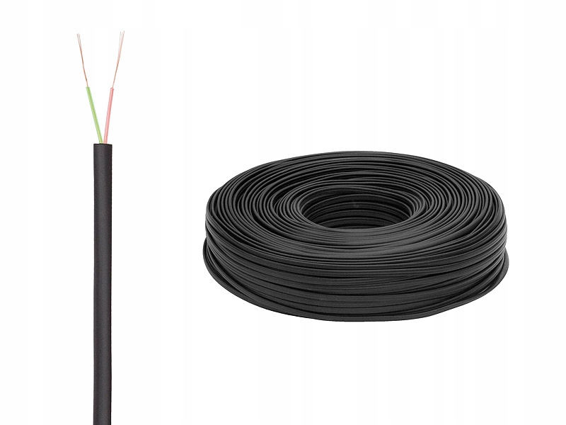 KABEL PRZEWÓD TELEFONICZNY 2 żyły 100m CZARNY