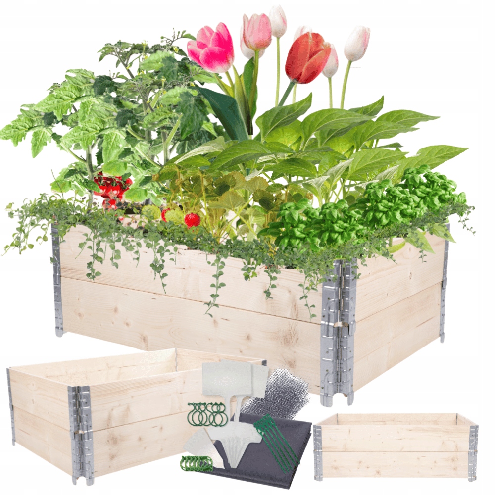 Kaskádový vyvýšený záhon nastavitelný zeleninový záhon dřevěný 40x120x80