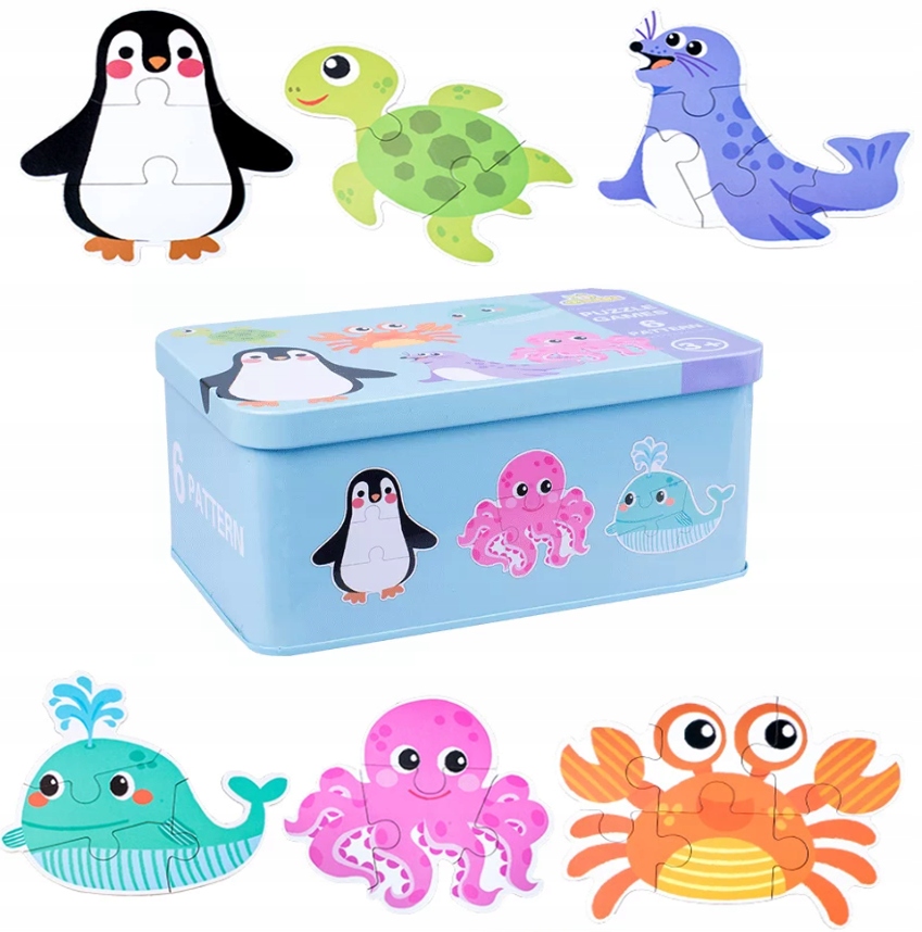 

Pierwsze Puzzle Montessori Duże Zwierzęta Ocean
