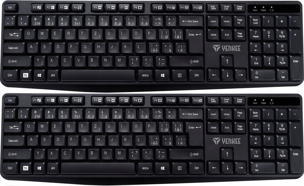 Klawiatura bezprzewodowa Yenkee cicha czarna x2