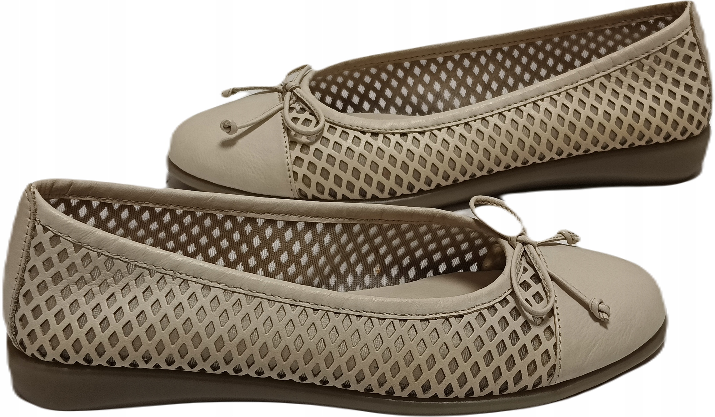 Prolamované pohodlné baleríny Kůže Flexx 2101/55 slečna béžová r36