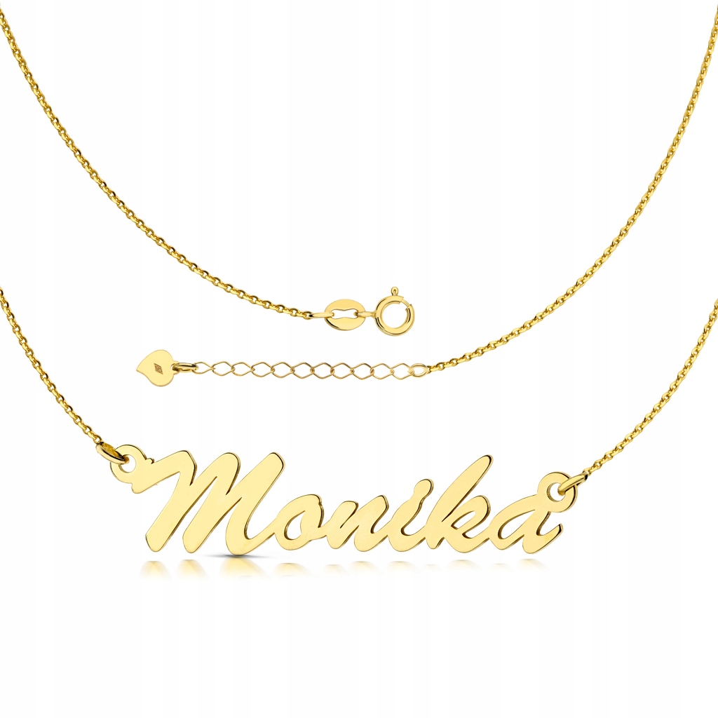 Pozłacany naszyjnik z imieniem Monika 925 grawer