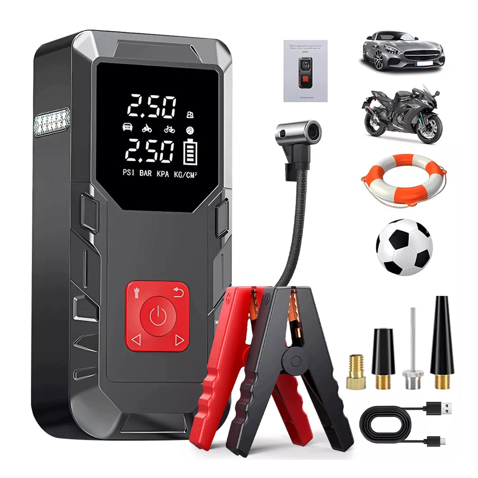 Pumpa Automobilová Startér Automobilová Nabíječka 12V Booster Power Bank
