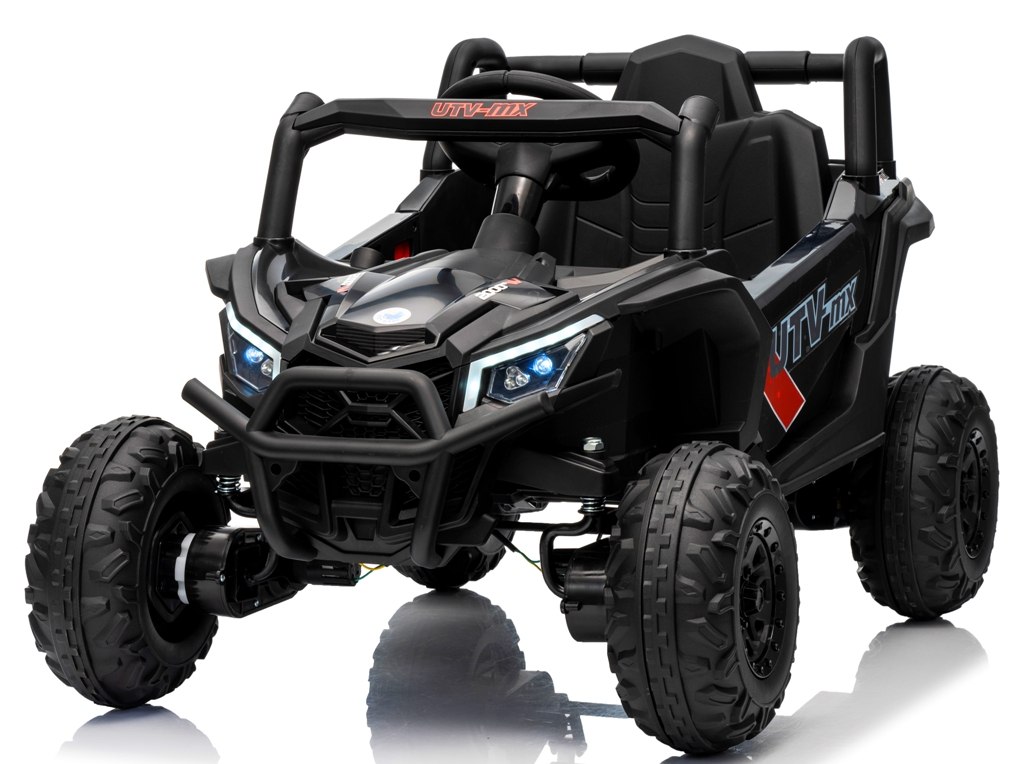 UTV2 R-sport Czarny Auto na akumulator 4x4 Eva Skóra Pilot Akumulator litow