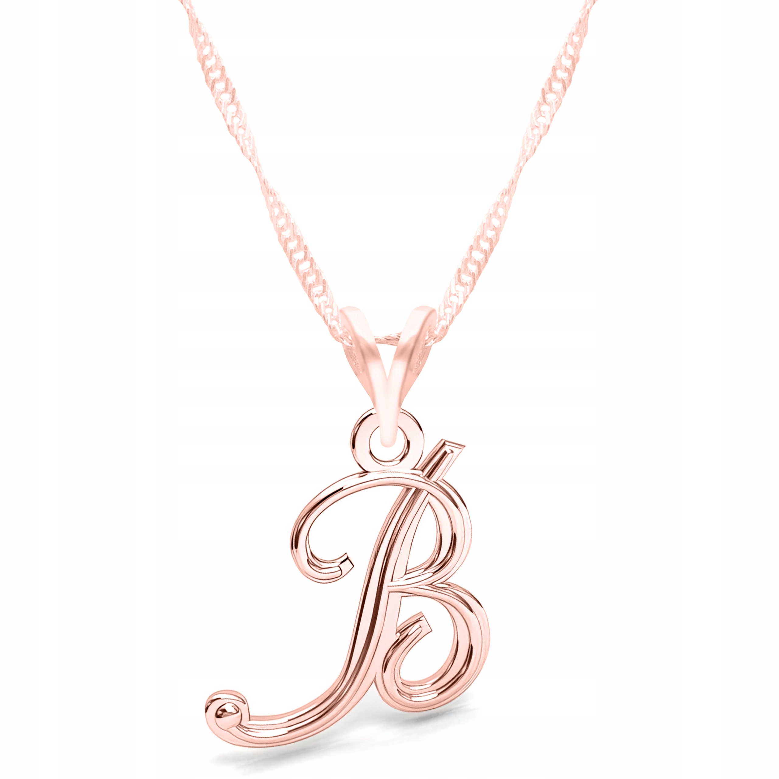 Pozlacený náhrdelník s písmenem Iniciál Velké písmeno Jméno Letter B Stříbro 925
