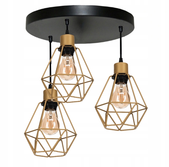 Stropní Závěsná Lampa Lustr Gold 3 Diamond