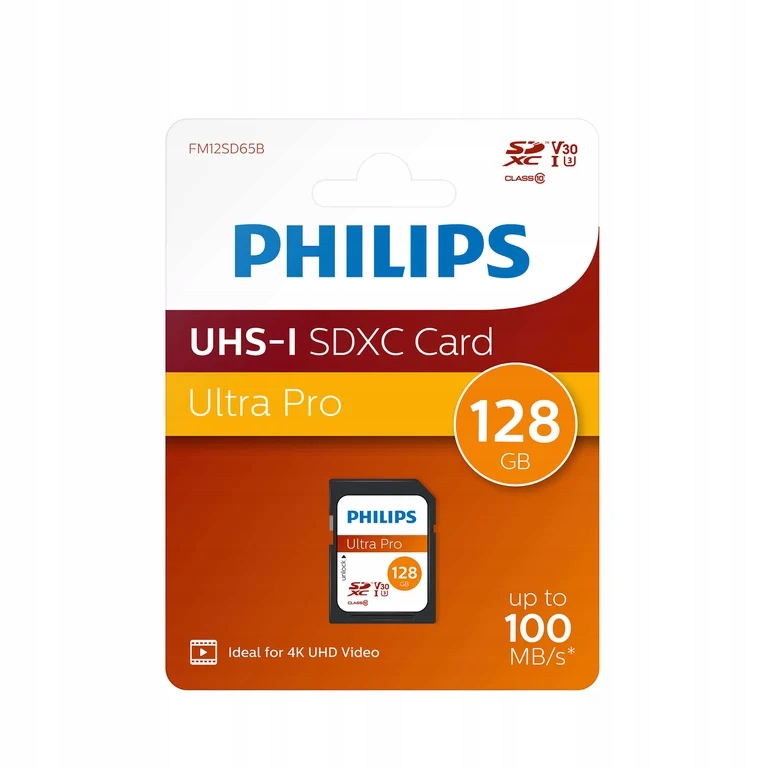 Philips Sdxc karta 128GB Class 10 Uhs-i U3 V30 A1