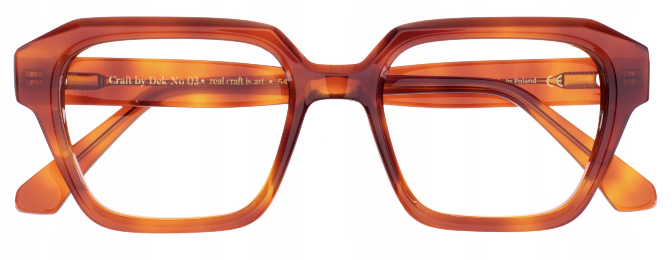 Oprawki Okulary Dek Optica Craft No 03 Made in Poland retro bursztynowe