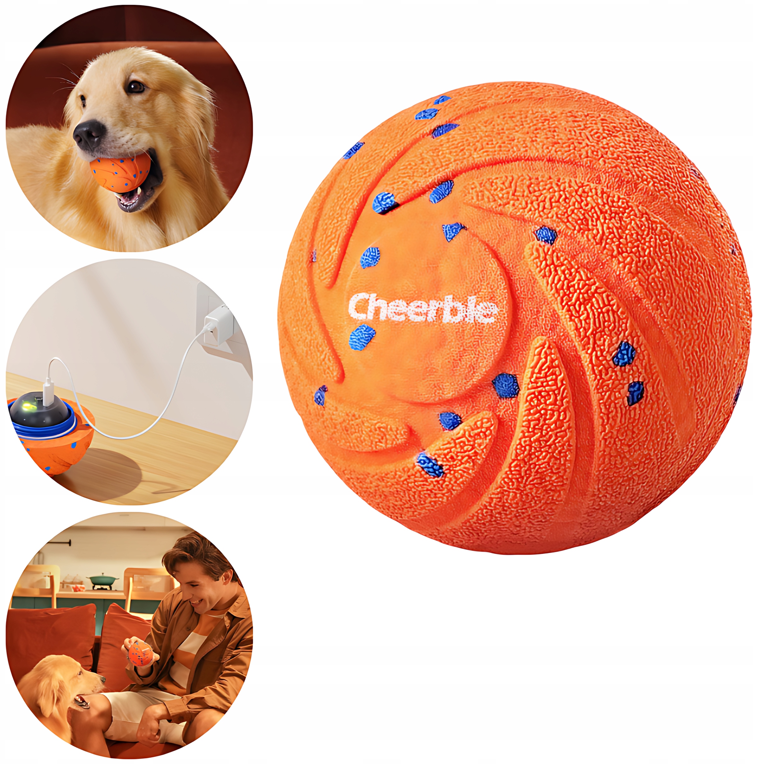 Levně Interaktivní Hračka Unikající Míček Pro Psy Cheerble Ball Air 3 Režimy