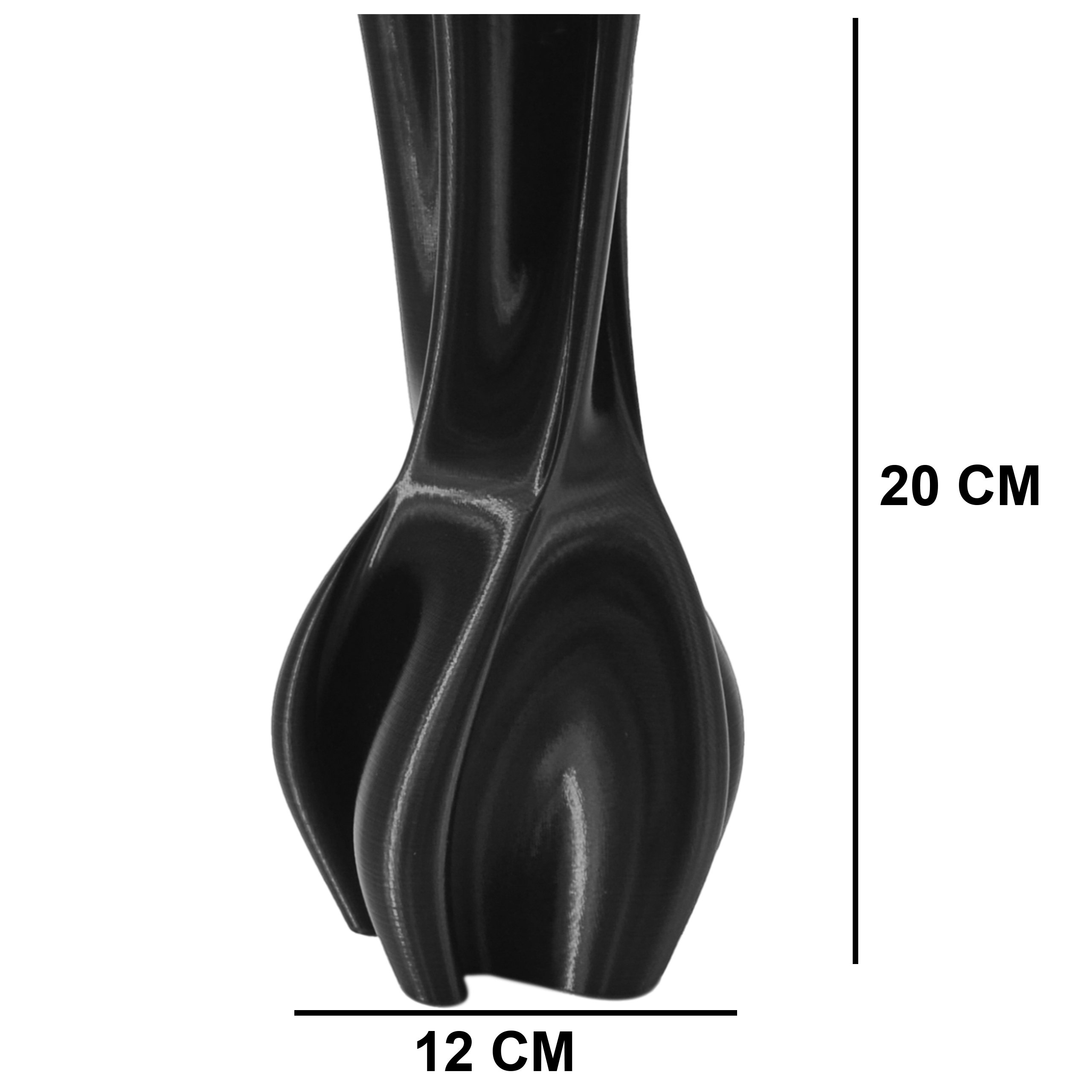 WAZON NA KWIATY PLASTIKOWY WYSOKI NOWOCZESNY NIETŁUKĄCY 20 CM CZARNY Kolor czarny