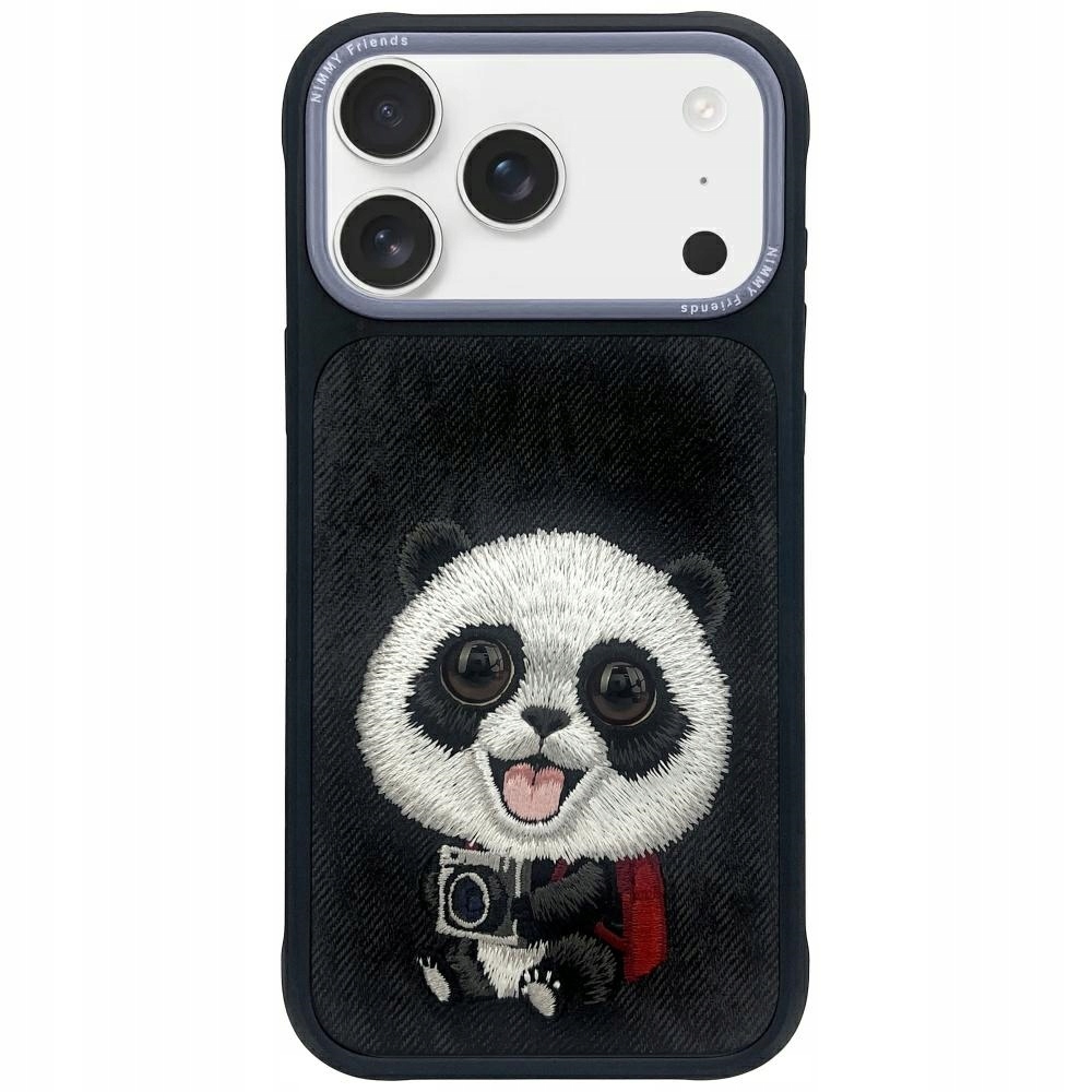 Pouzdro Nimmy Big Eyed Pet 2.0 Panda pro iPhone 17 Pro, černé