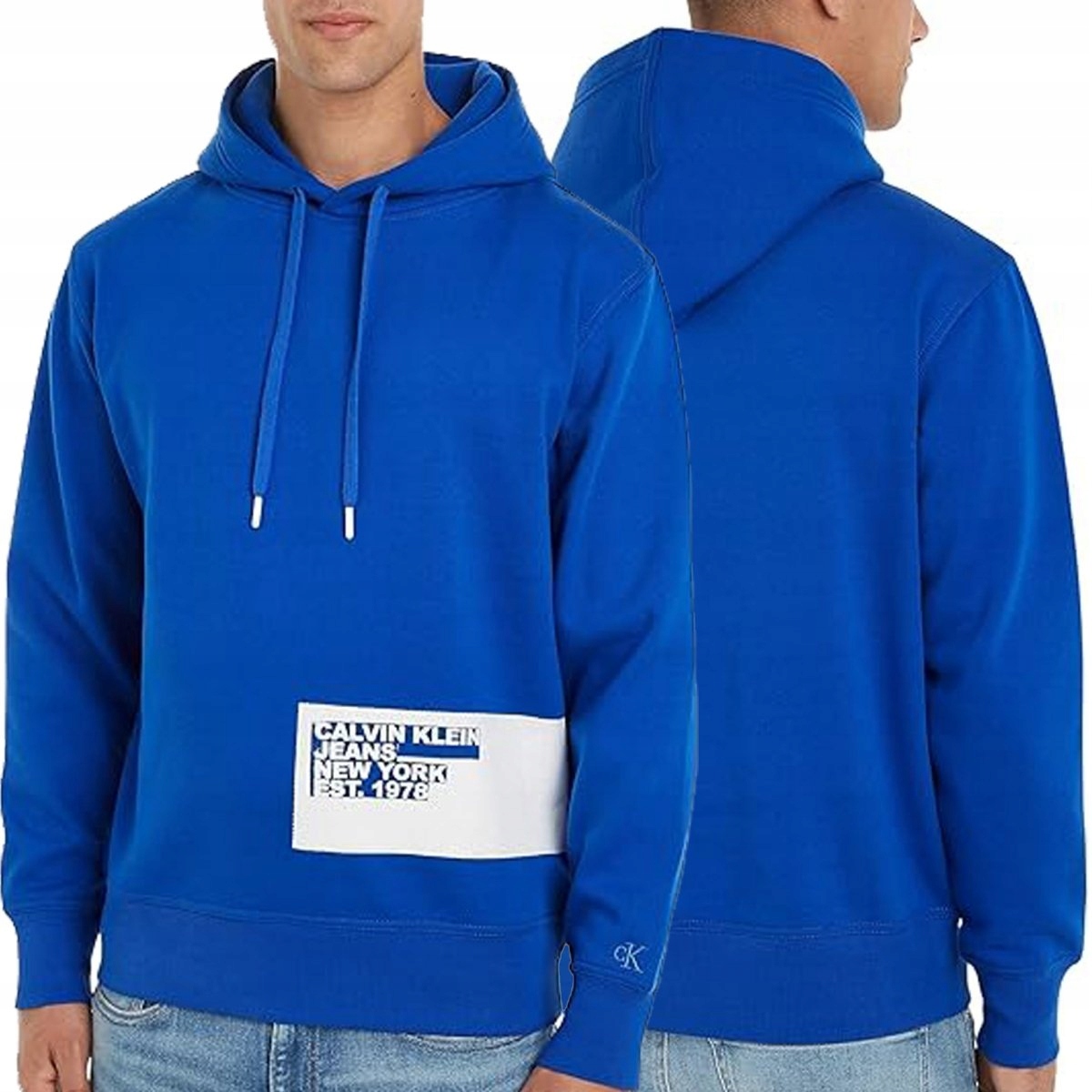 Calvin Klein Jeans pánská mikina modrá s kapucí zateplená J30J324102 XL
