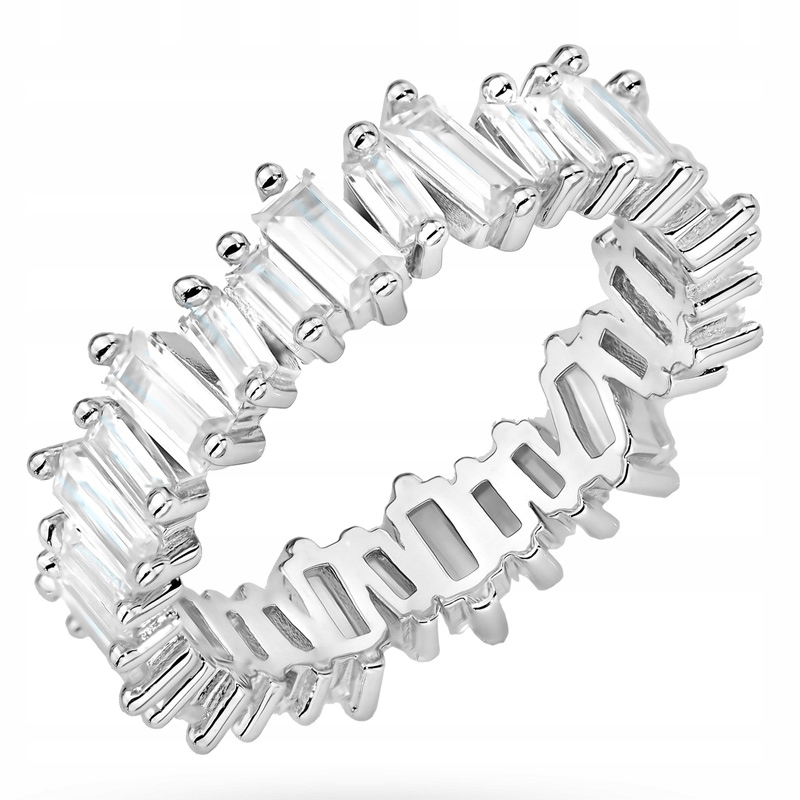 Stříbrný Prstýnek ryzost 925 S Bílými Zirkony, Obdolné Zirkony , vel. 16