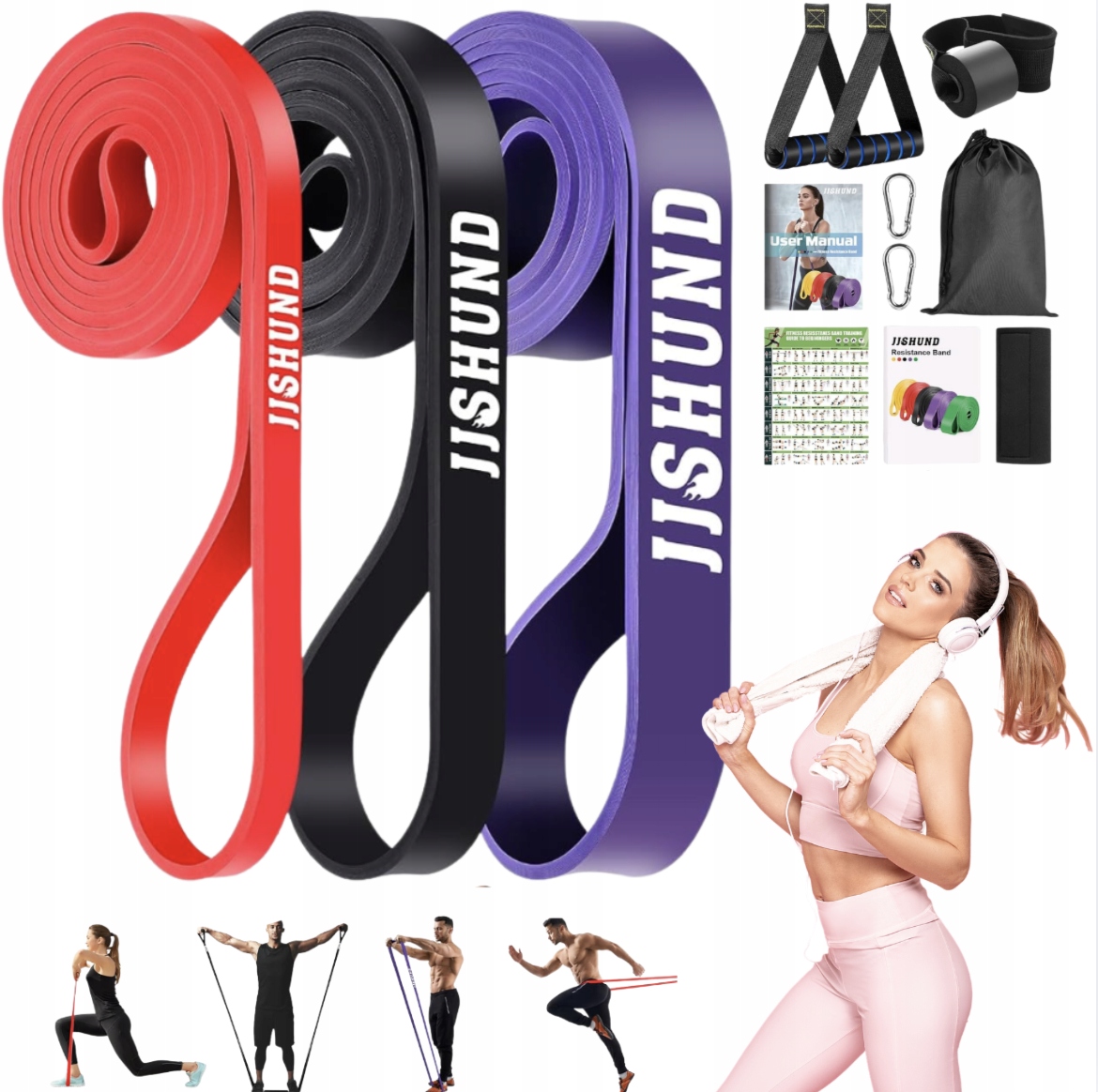 Zestaw gum oporowych fitness taśmy do ćwiczeń joga pilates trening w domu