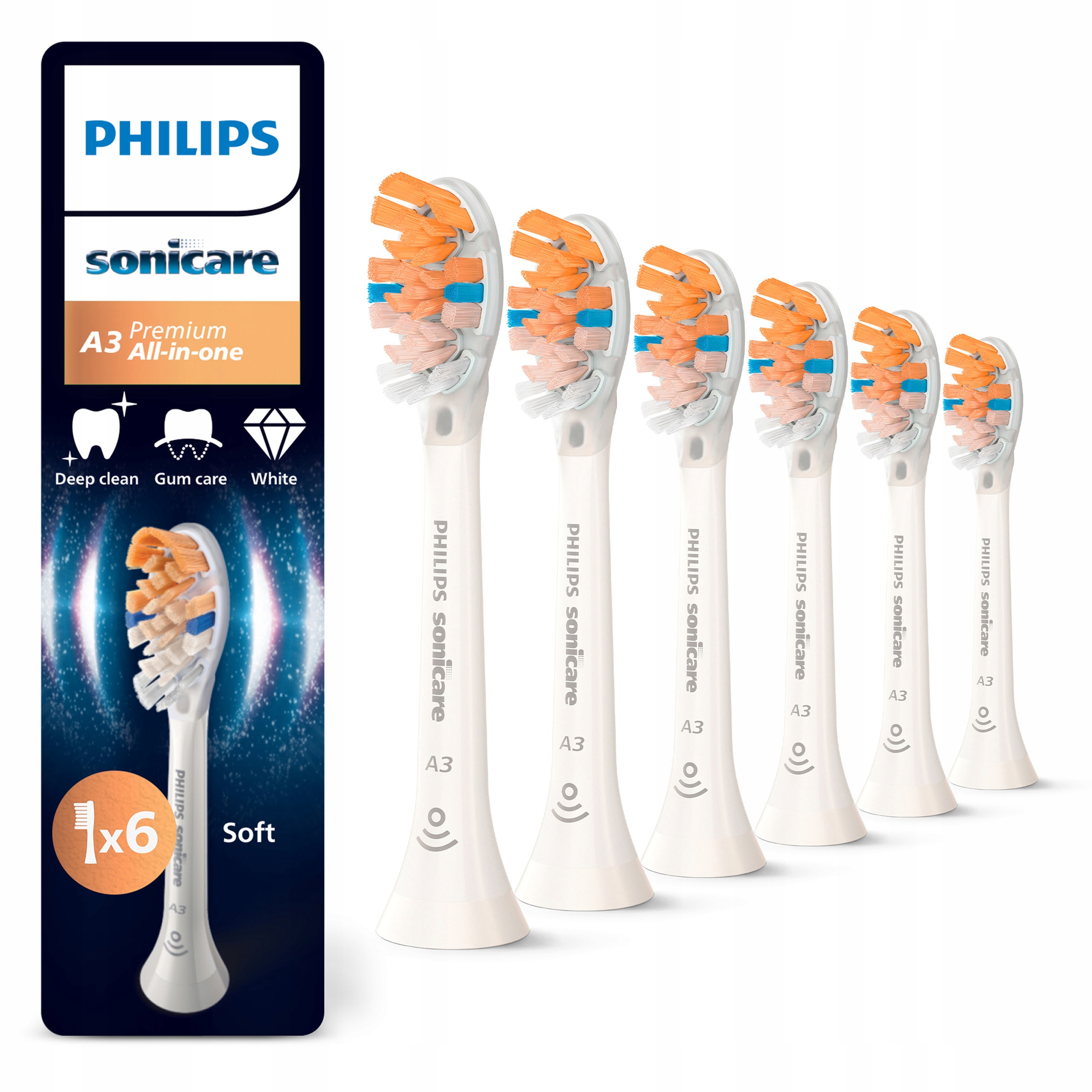 Końcówki do Philips Sonicare A3 Zaawansowana pielęgnacja 6 szt HX9096/87