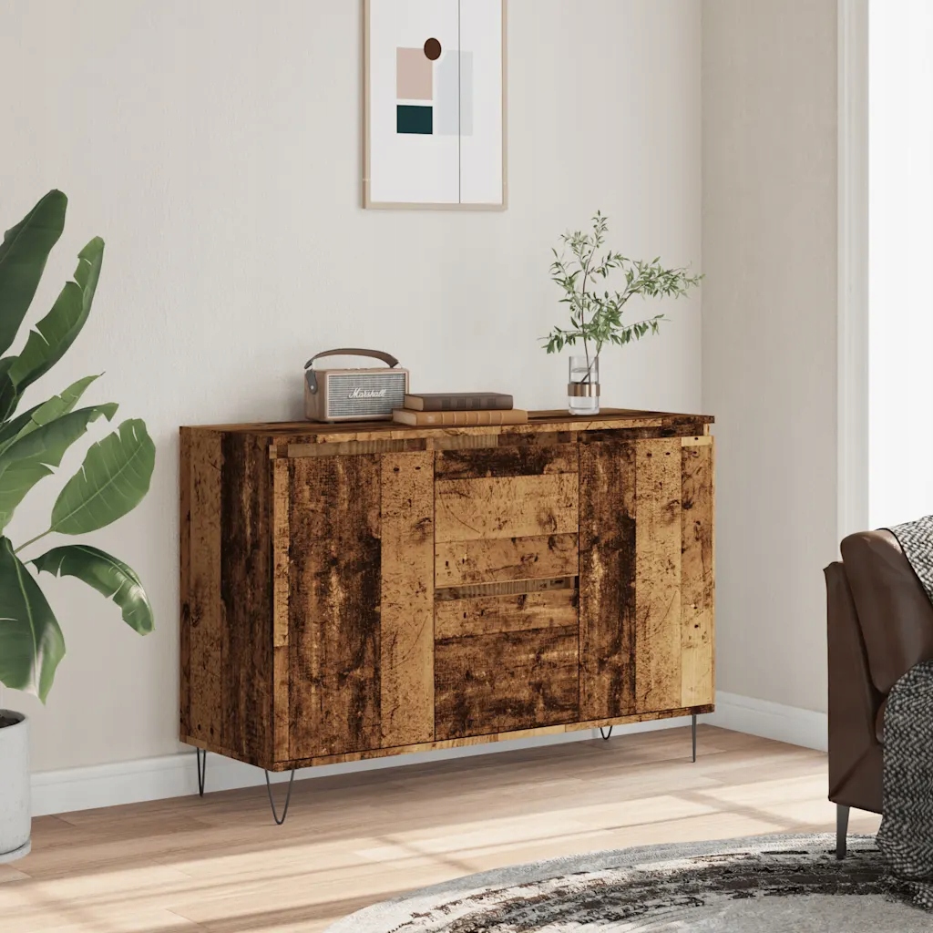 Příborník old wood 104 x 35 x 70 cm kompozitní dřevo Hnědá 857266
