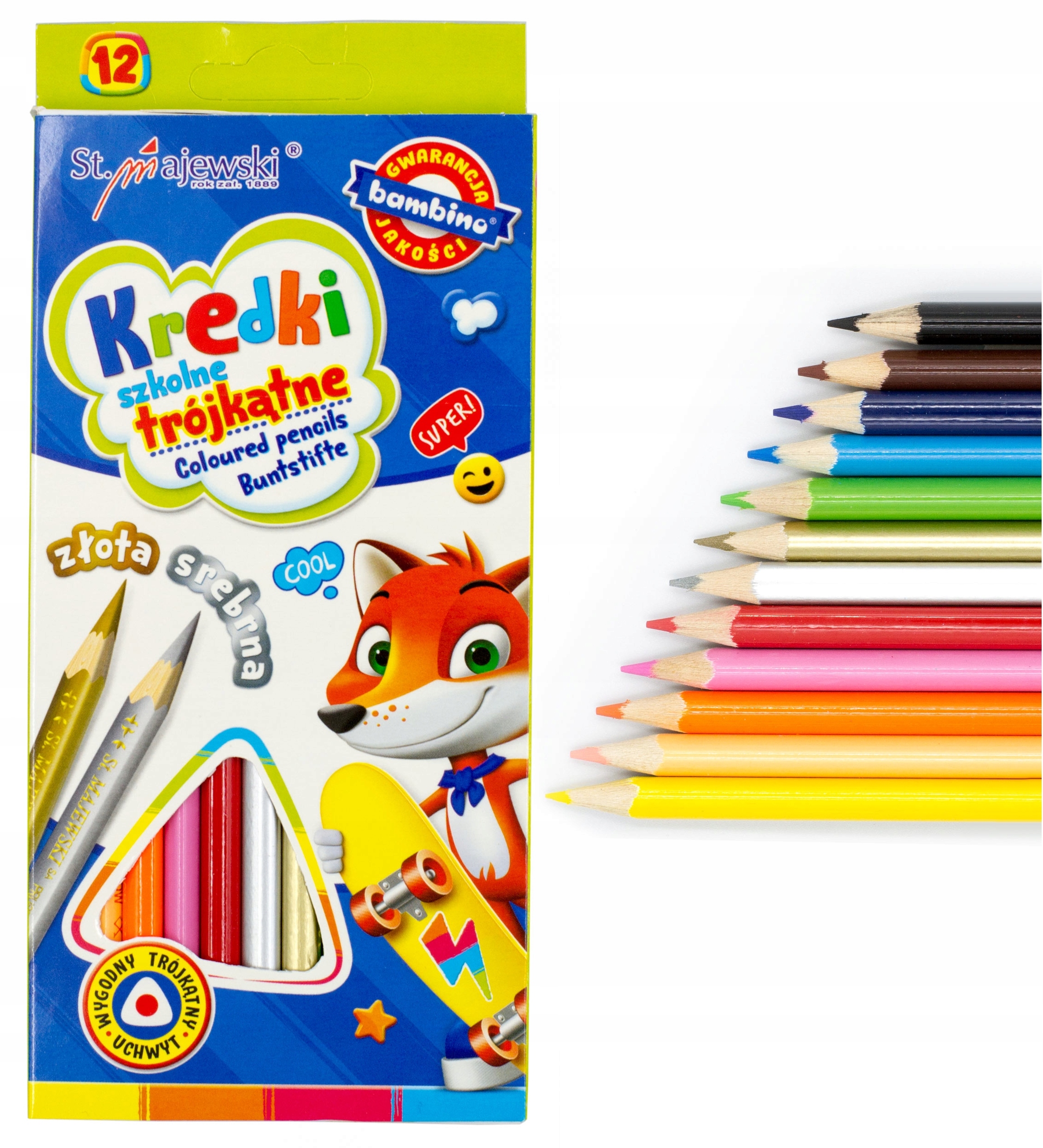 

Kredki szkolne Bambino trójkątne