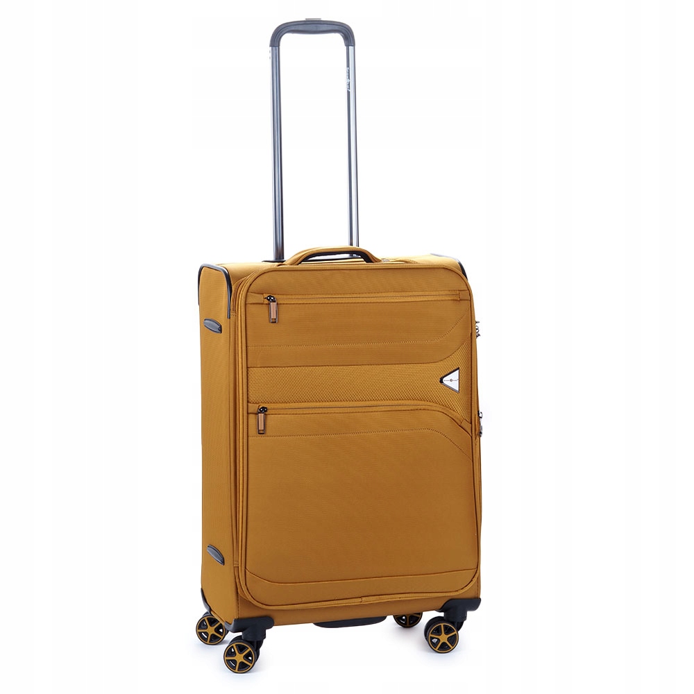 Walizka podróżna średnia na kółkach materiałowa z poszerzeniem 80l Tsa