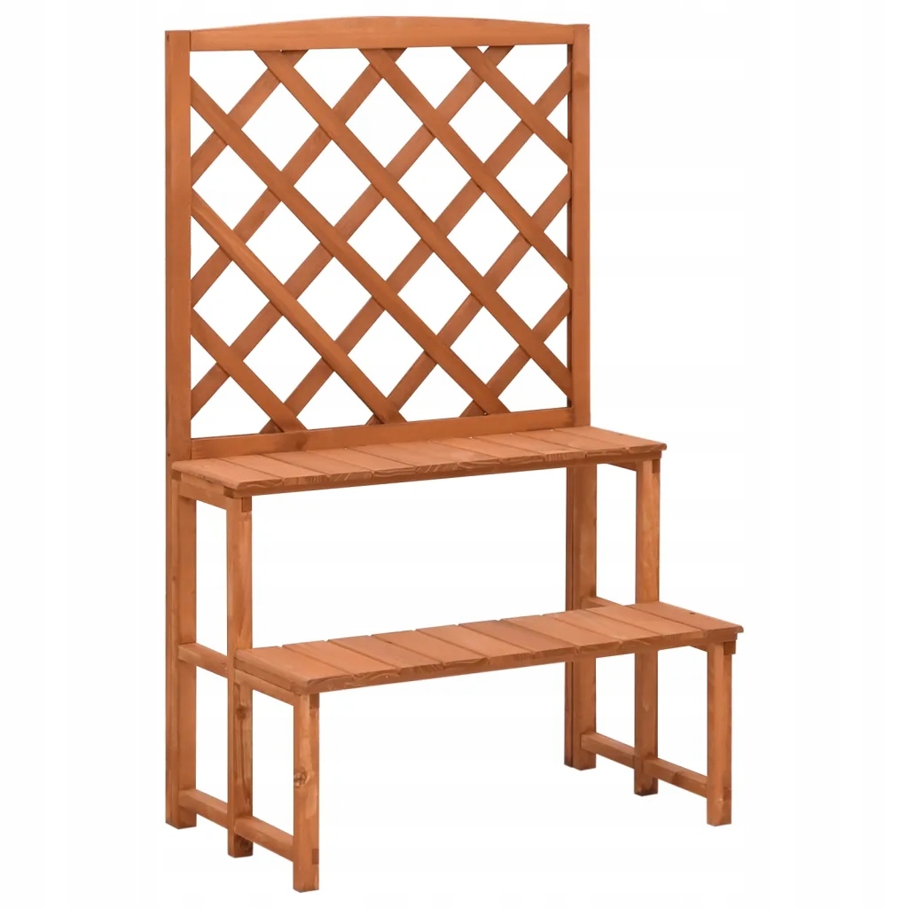 Petrashop Stojan na květiny s treláží 70 x 42 x 115 cm masivní jedle Hnědá
