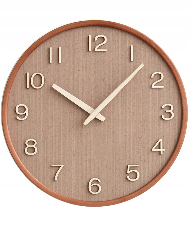 

Zegar ścienny drewniany lite drewno ciemnobrązowy