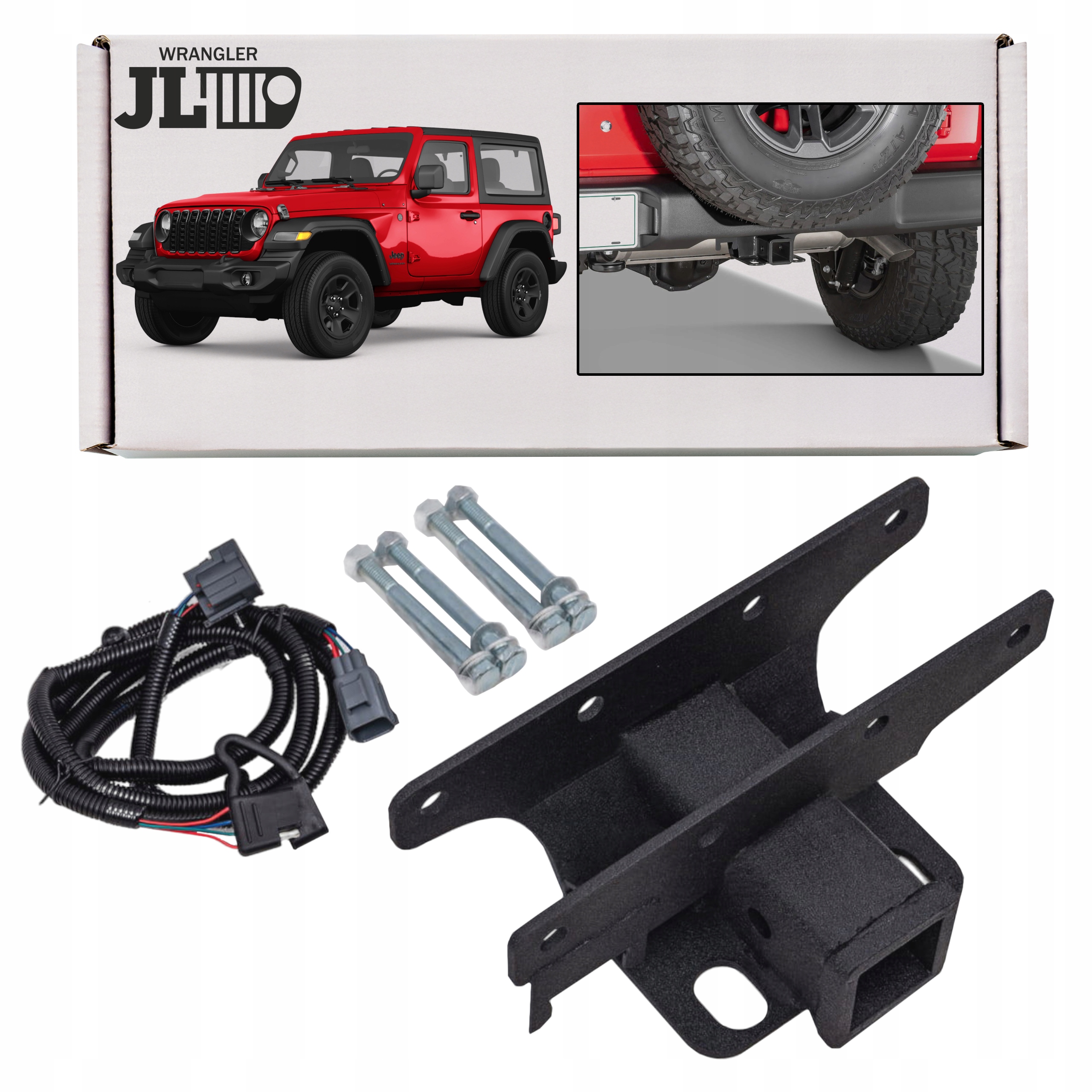 Jeep Wrangler Jl 2018+ Držiak Pod Ťažné Zariadenie 2'' So Zväzkom Káblov
