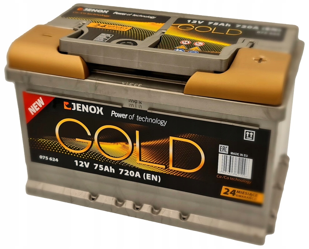 

Akumulator Jenox Gold 12V 75AH 720A 075624 P+