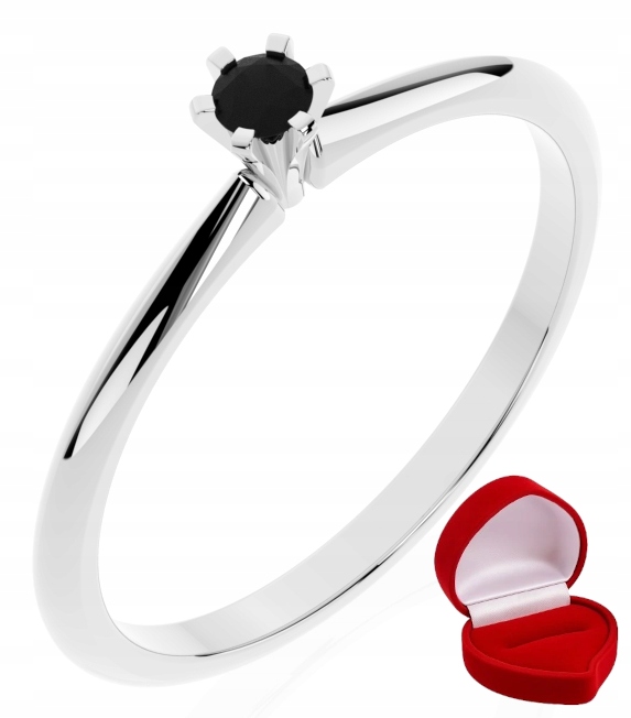 Zlatý Prstýnek 585 14k Brylant Lab 0,06 ct Bílé Zlato R0