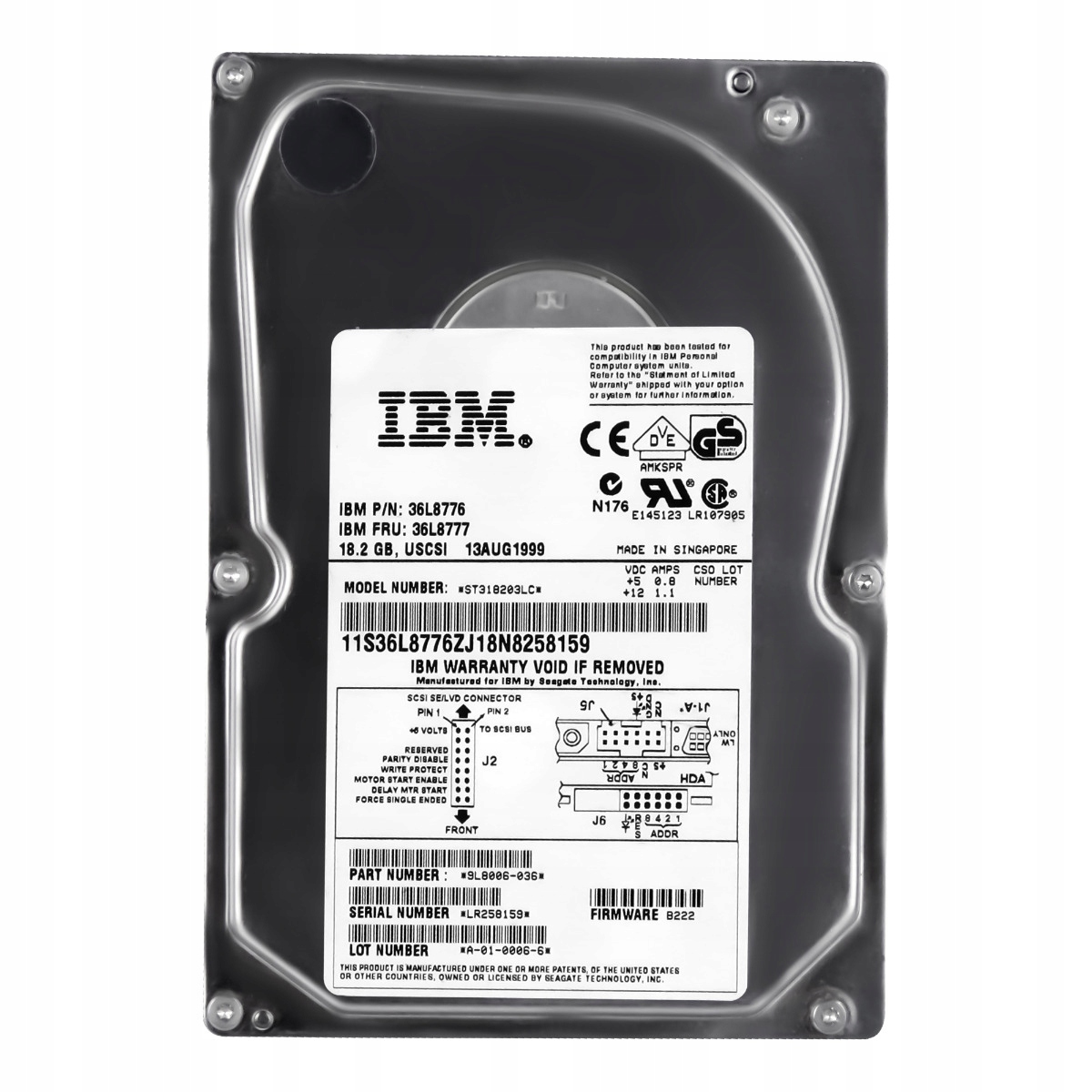 Ibm 36L8777 36L8776 18GB 10K Scsi U160 3.5" ST318203LC Pevný disk